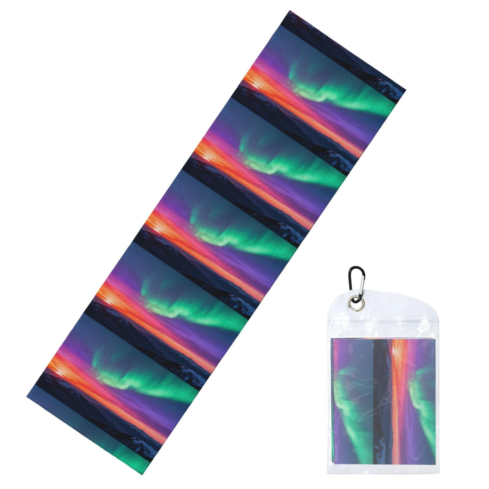 HGIUYDRD Sunset Print Cooling Sports Towel with PVC Carry Bag for Gym, Beach, Golf and World Cup Events