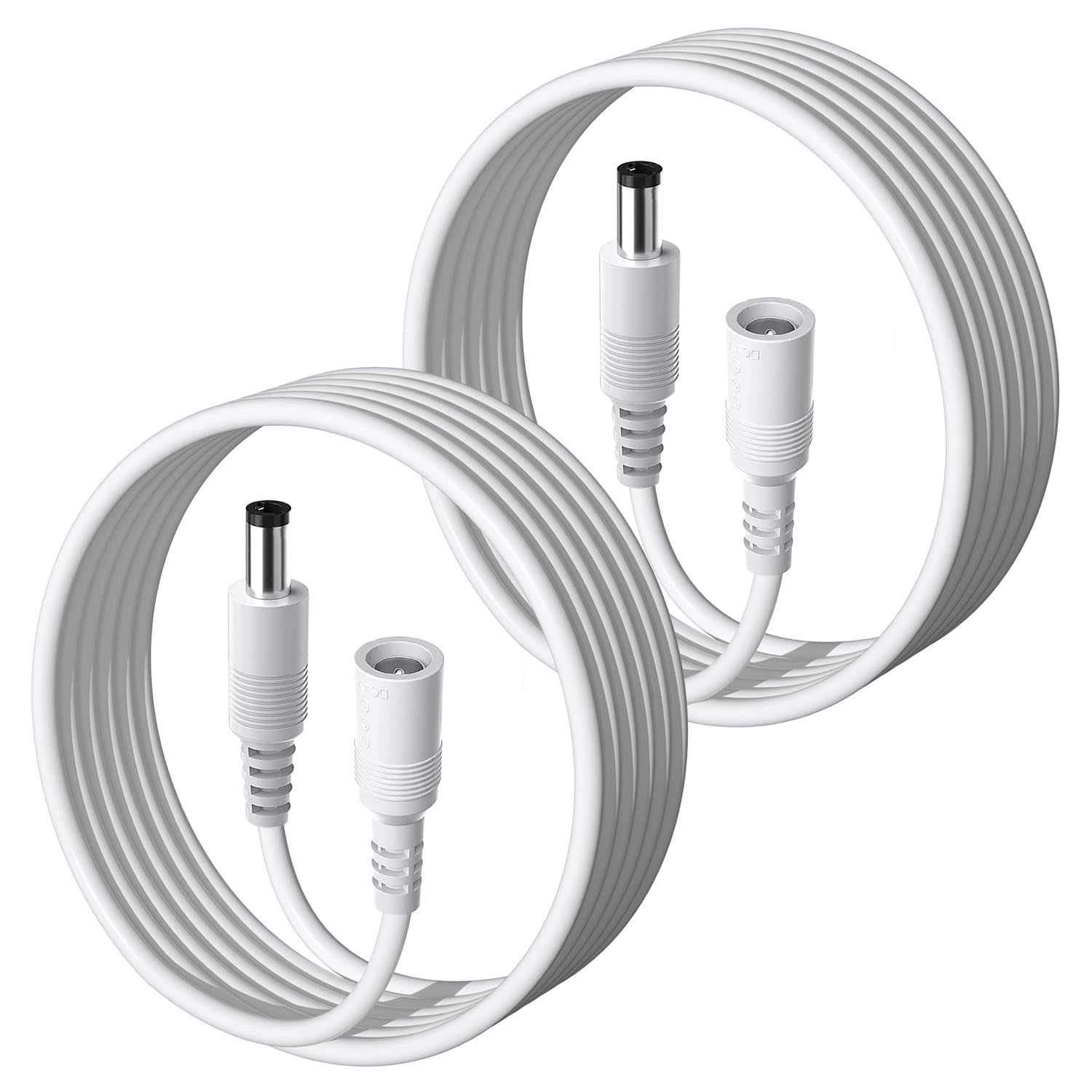 BeautifulU 2PCS 3M DC 12V Power Extension Cable, DC Plug 5.5 * 2.1mm, Male-to-Female Connector