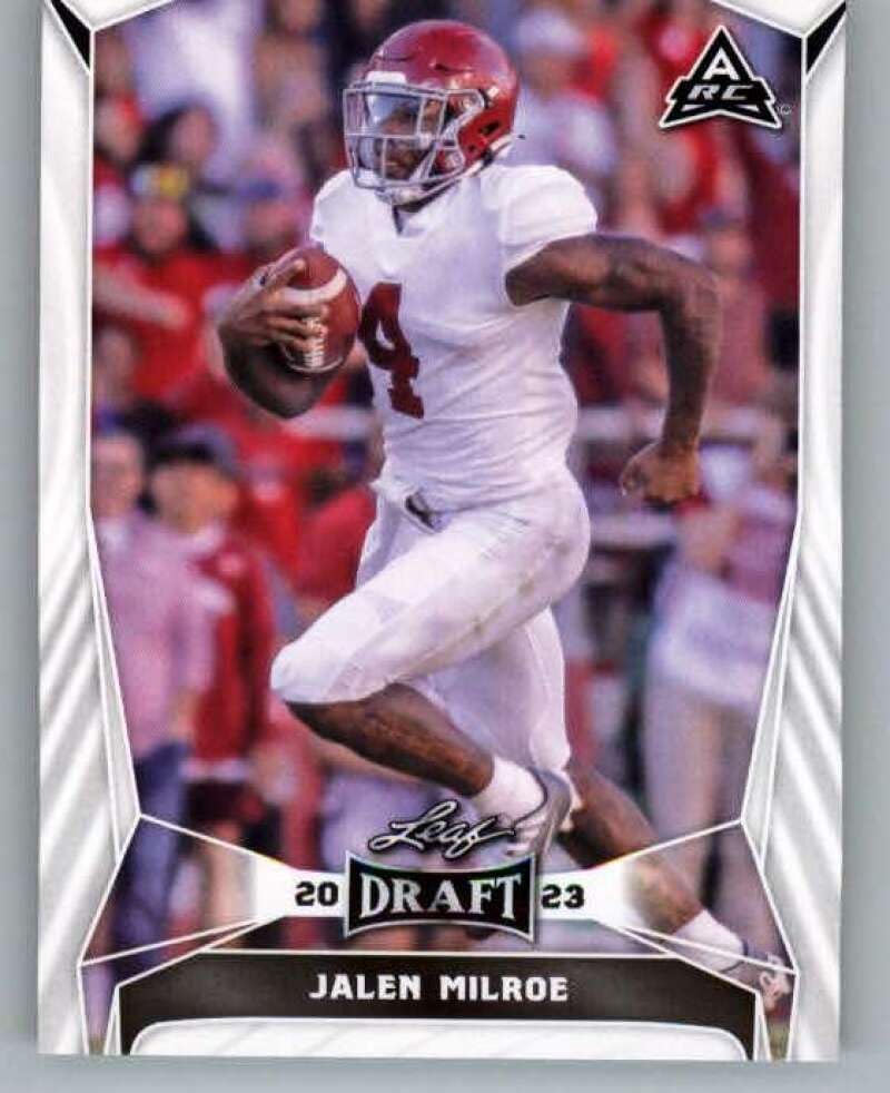 2023 Leaf Draft #36 Jalen Milroe Alabama Crimson Tide RC Rookie Football Trading Card
