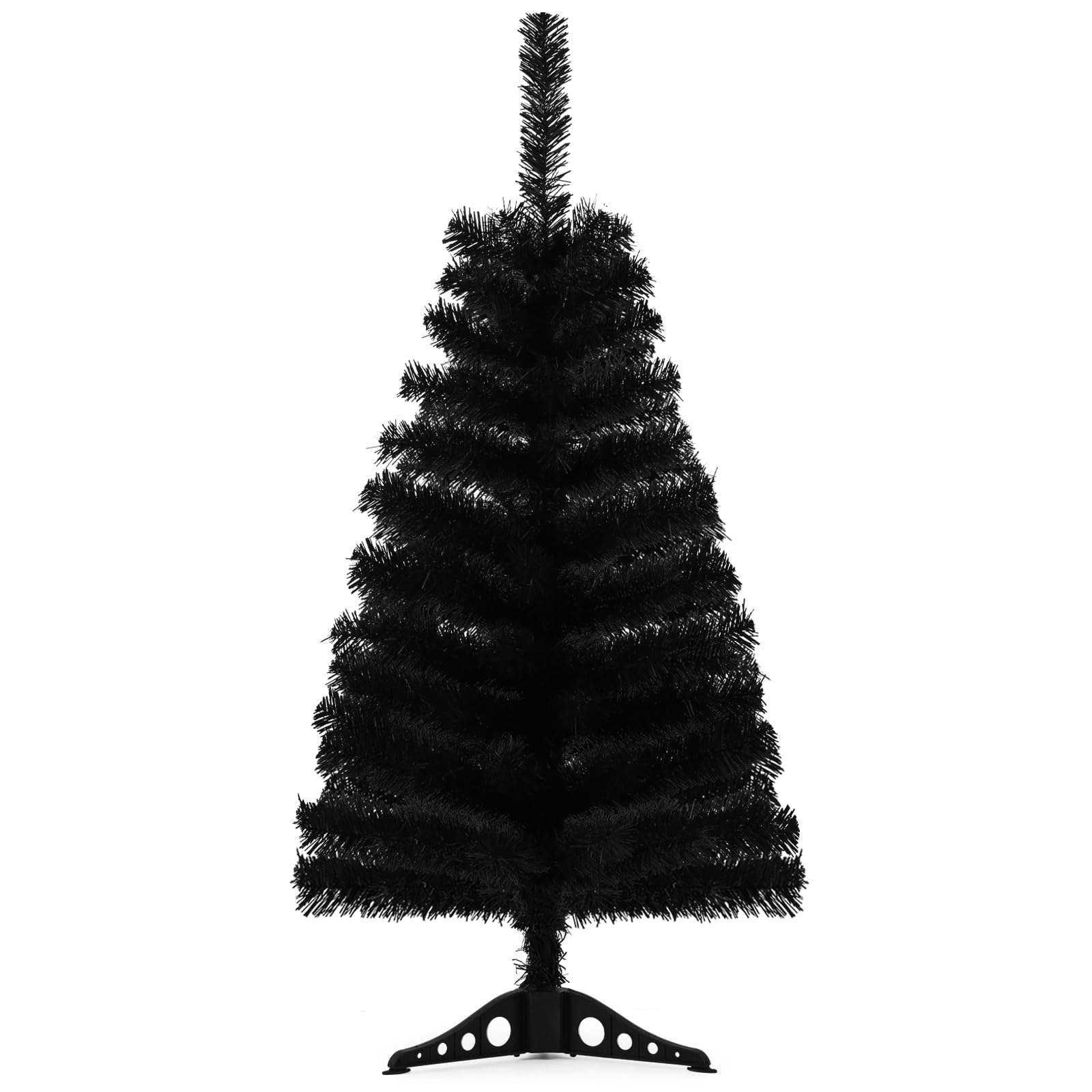 3ft Black Artificial Christmas Tree,Tabletop Christmas Pine Tree with PVC Stand Base for Christmas Halloween Home Office Holiday Decoration