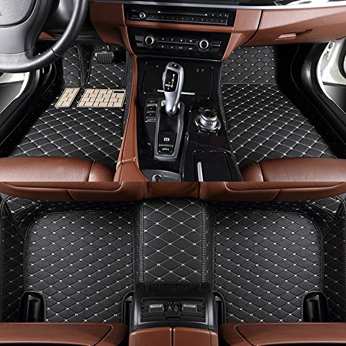 LLZYCM Custom Car Floor Mats Fit for Chevrolet Corvette C5 1997 1998 1999 2000 2001 2002 2003 2004 Auto Accessories Foot Carpet (Black Beige)