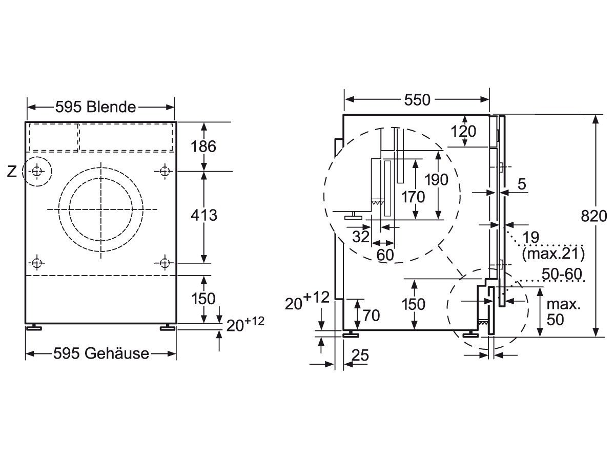 Siemens WK14D540 - Lavatrice da incasso, BAB, 1400 giri/min, 6 kg, 1.02 kWh, colore: Bianco