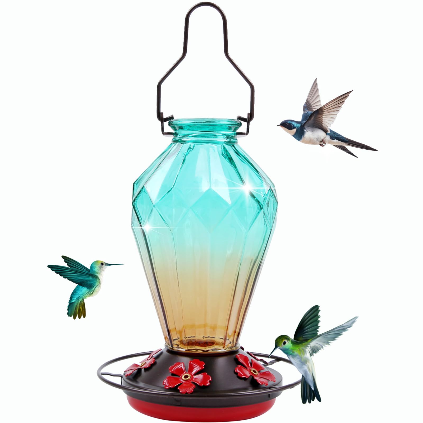 MCHBF Glass Hummingbird Feeder