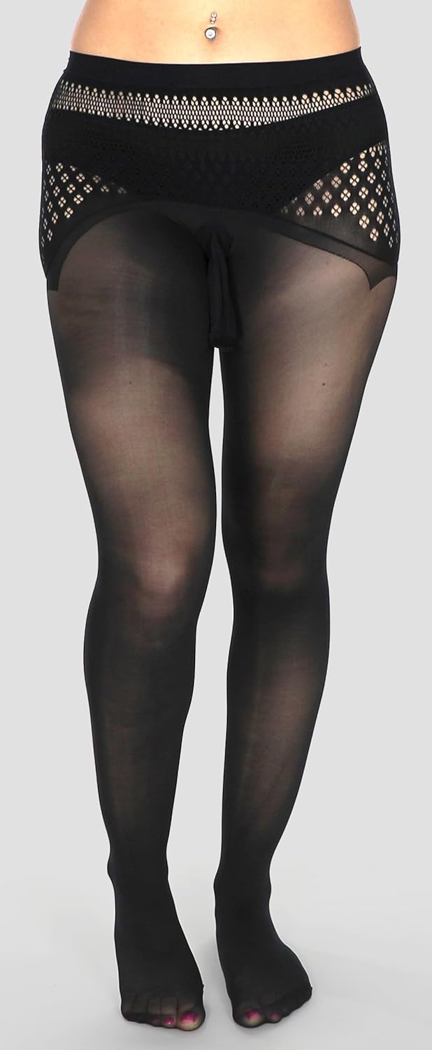 Mona's Choice Lightweight Semi-Opaque Low Waist Mens Trouser Tights/Mens Pantyhose - Image 3