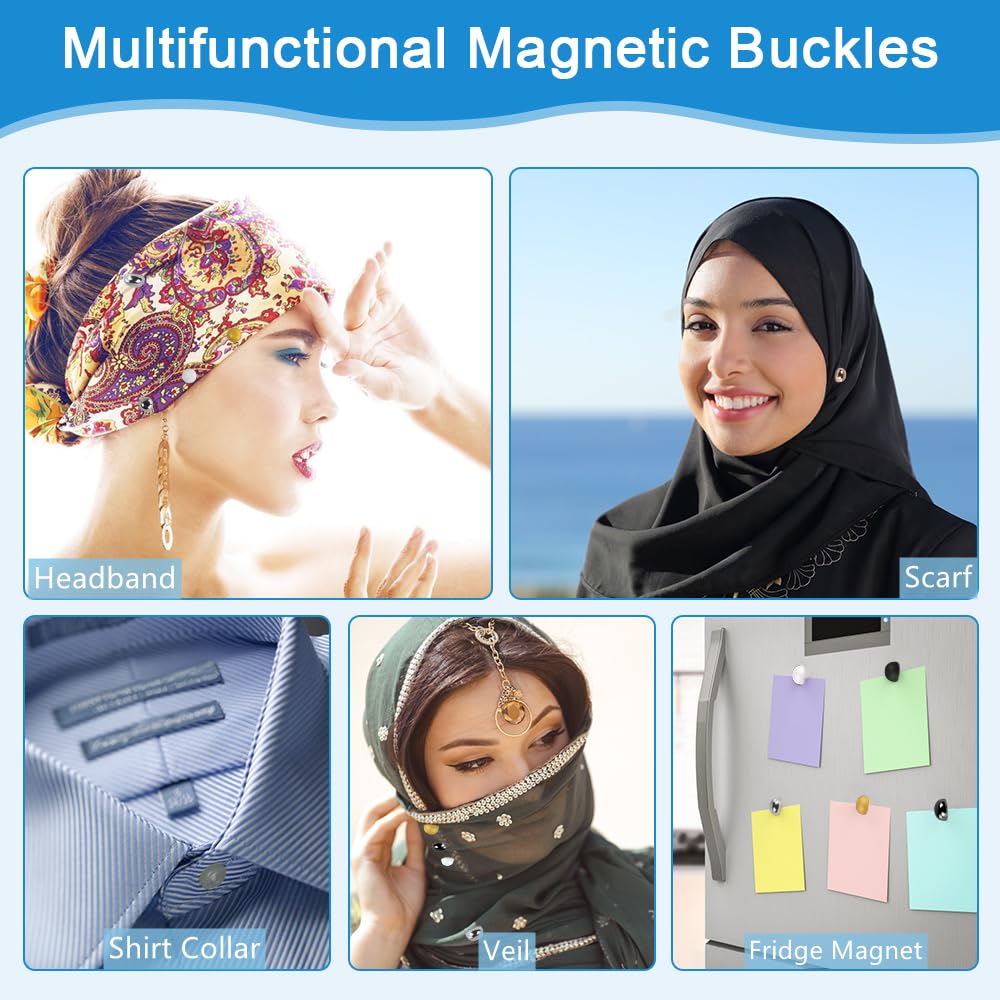 8Pcs Épingles Magnétiques Pour Hijab Femmes Épingle Magnétique Colorés