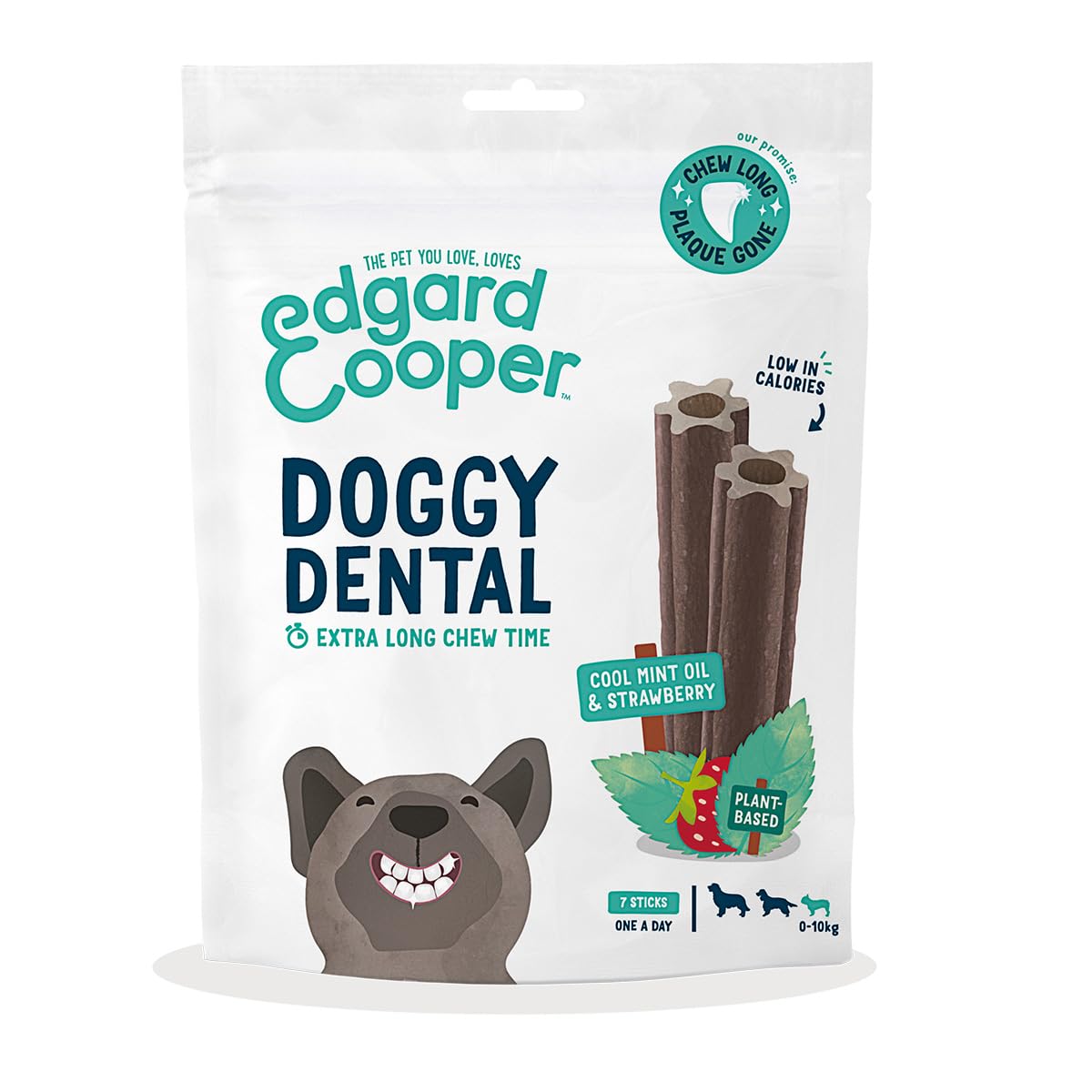 Edgard & Cooper - Igiene Dentale Piccoli Cani - 7 Barrette Menta/Fragola 105g