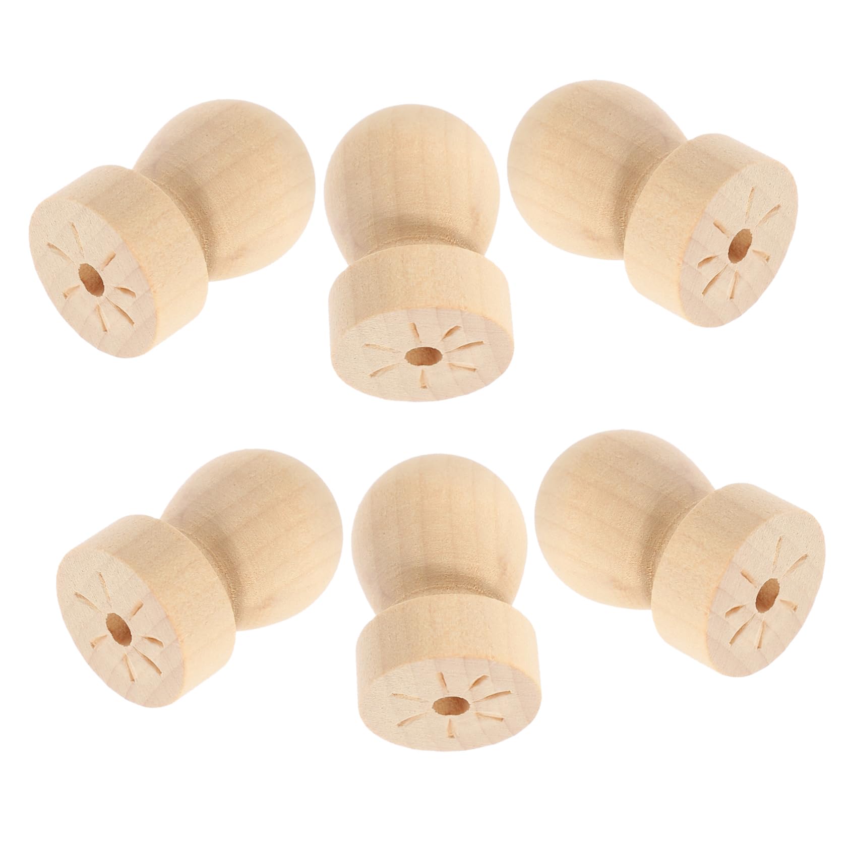 Gadpiparty 5 Sätze Festes Rundgriff Wachssiegelstempel Hochzeit Handhaben Wachsstempel Amboser Runder Stempelgriff Aus Holz Griff Für Scrapbooking-Stempel 6 Stück * 5