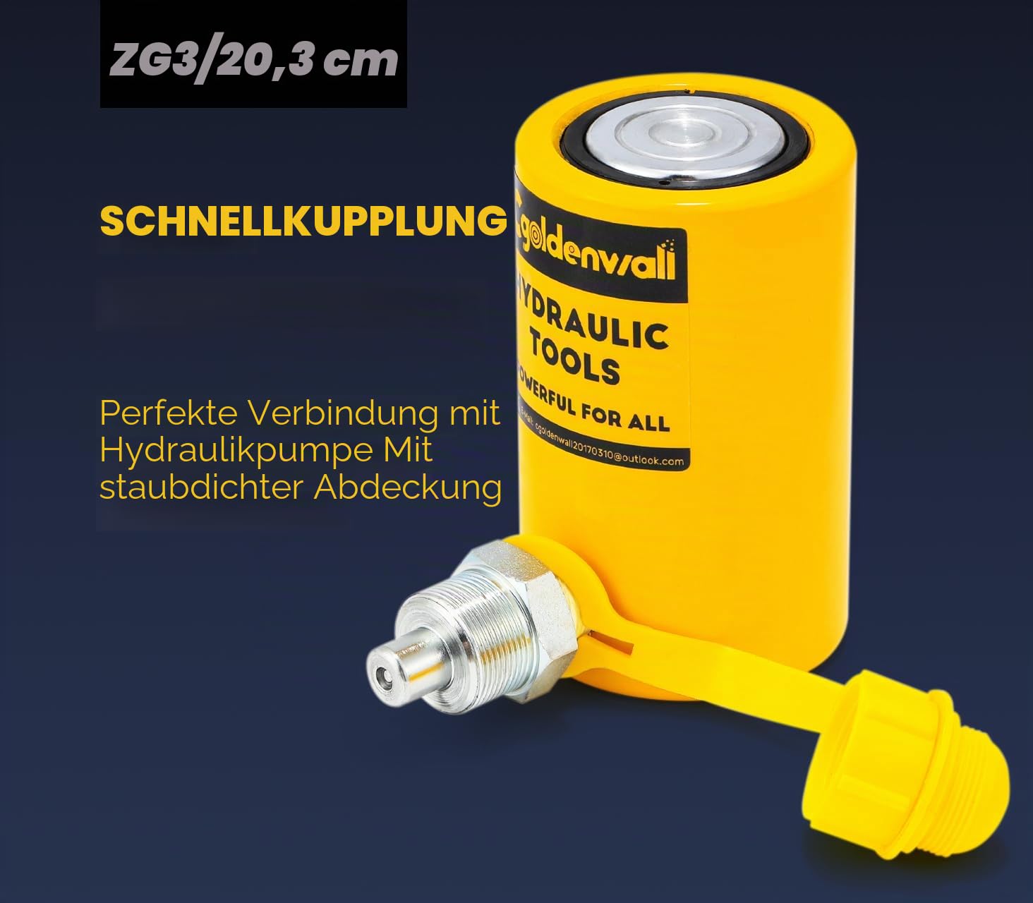 CGOLDENWALL Hydraulikzylinder 30T, Hub 50mm, Selbsthöhe 108mm, Nutzfläche 50,24 cm², für Gebäude und Brücken (RSC-30T)