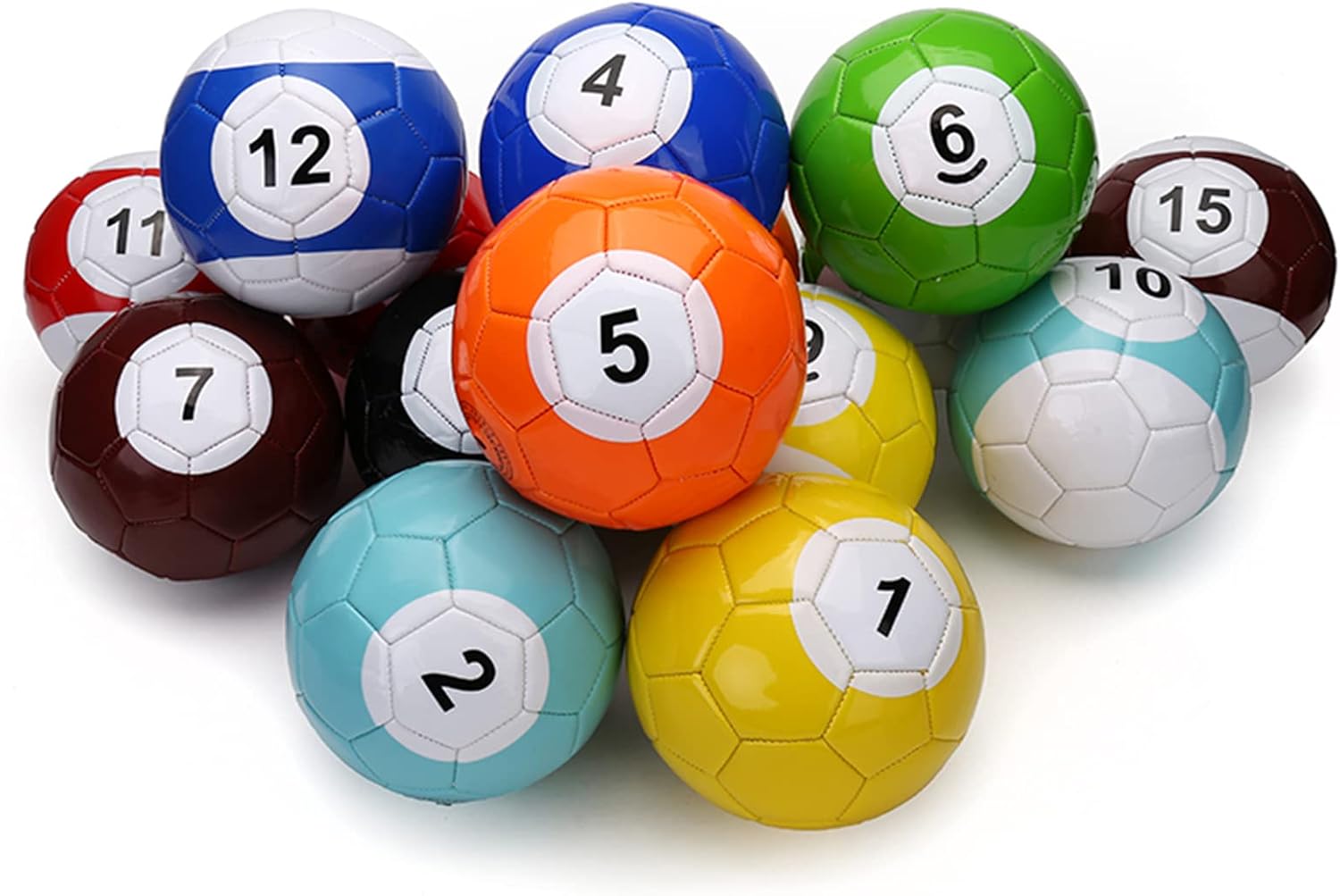 16 Pcs Billiard Snook Soccer Ball Football Full Set Gaint Snookball Snooker Street Game Sport Toy Poolball Footpool, Adult Outdoor Game Entertainment, Gift,8.7inch