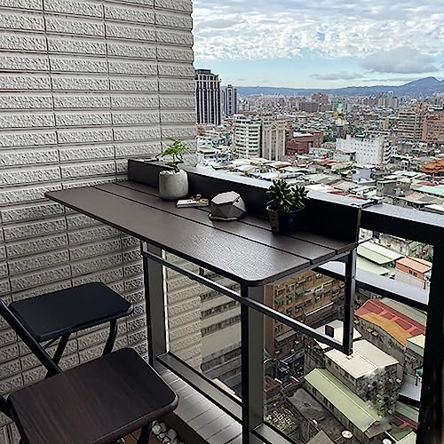 Table de patio réglable en hauteur en aluminium pour balustrade extérieure
