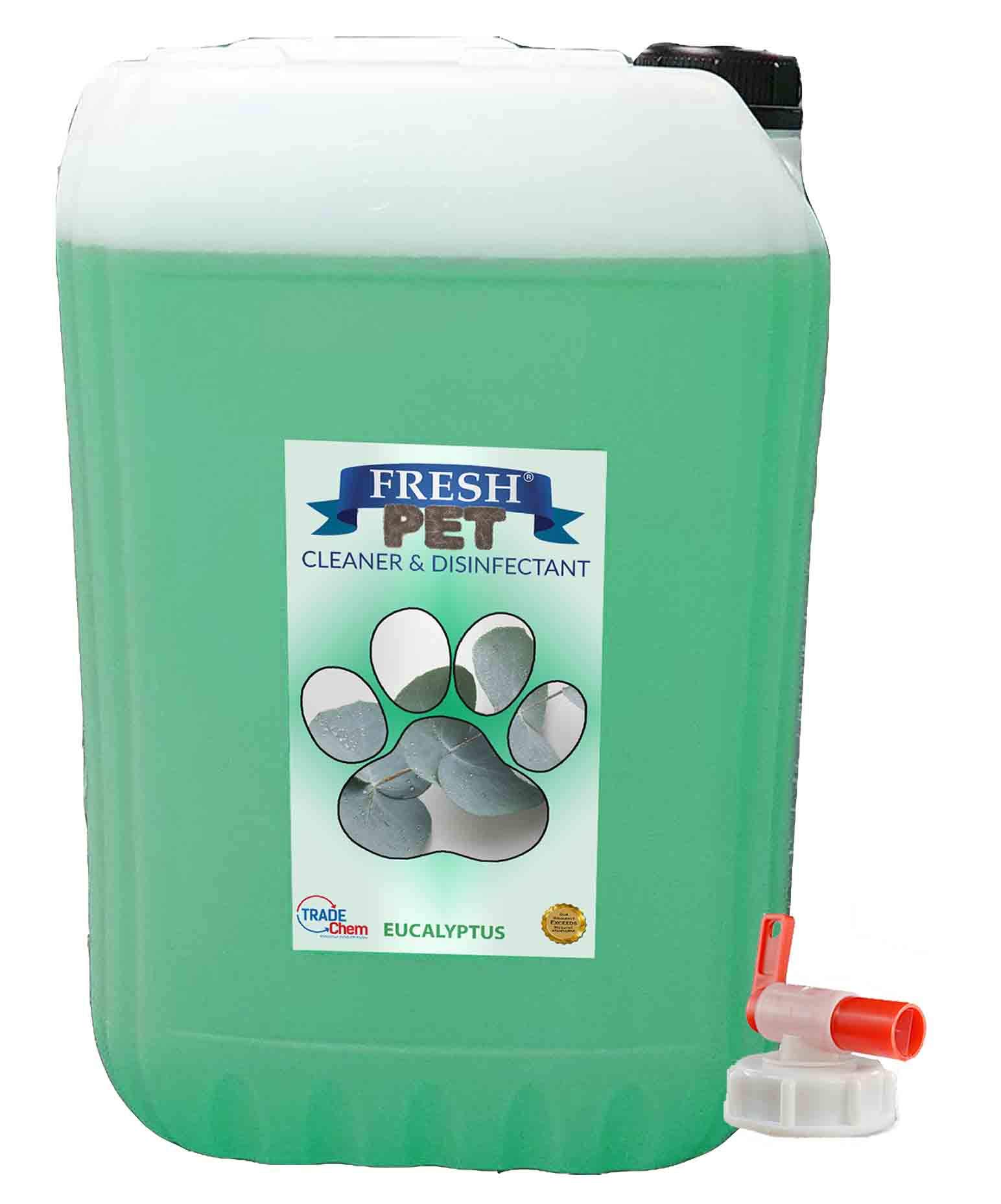 Trade Chemicals 25L FRESH PET (EUCALYPTUS) with FREE TAP - Kennel Dog/Cat Disinfectant, Cleaner, Deodoriser