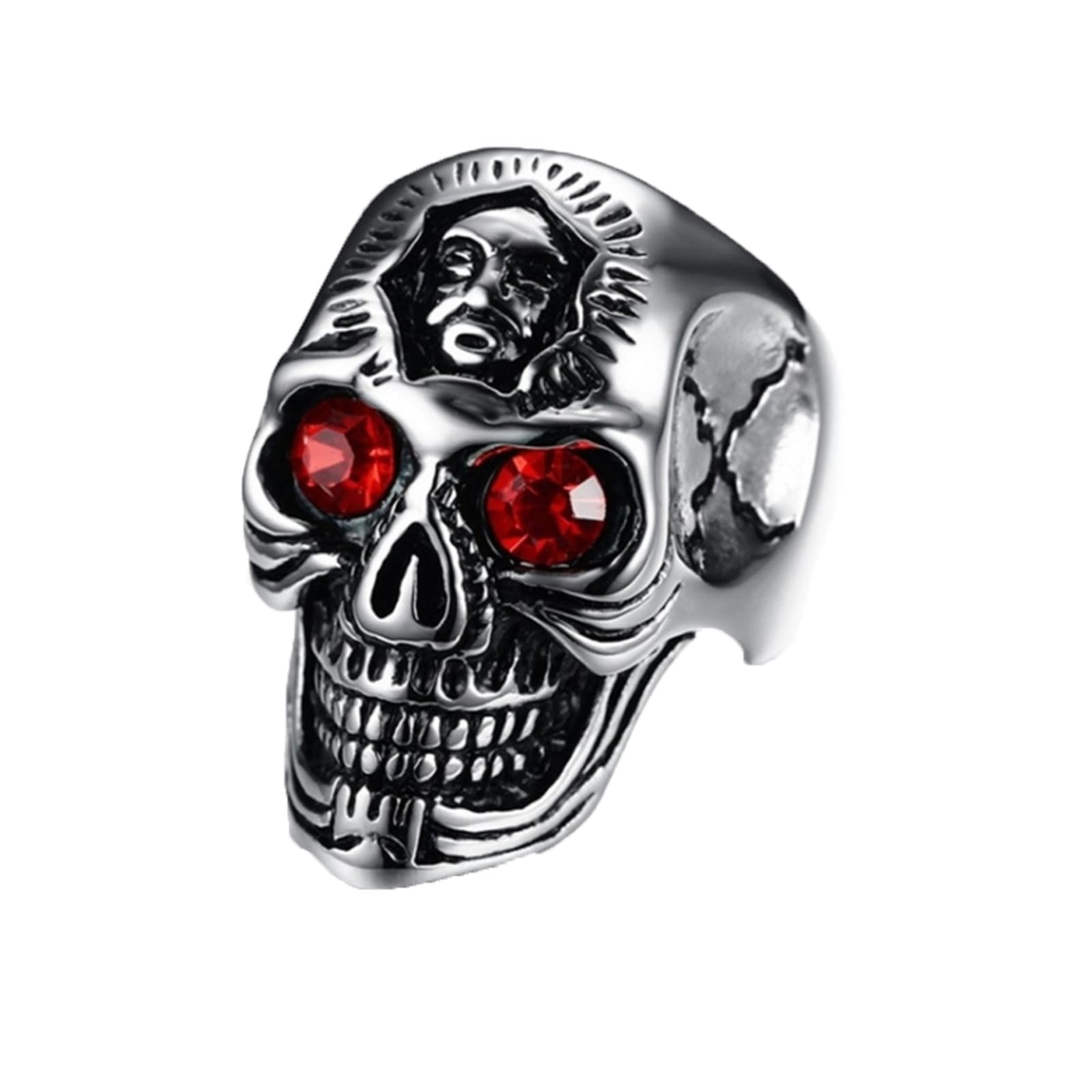 MAGIIE Joyería Vintage Anillo de Craneo Calavera,Anillo de Sello Gótico Punk Rock,Vintage Hombre de Acero Inoxidable,Skull Ring Anillo Hombre Hip Hop Rock
