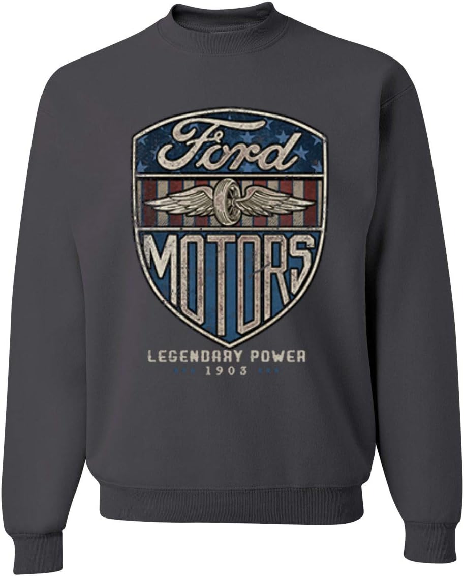 Wild Bobby 1983 Vintage Distressed Ford Motors Legendary Power Cars and Trucks Unisex Crewneck Graphic Sweatshirt