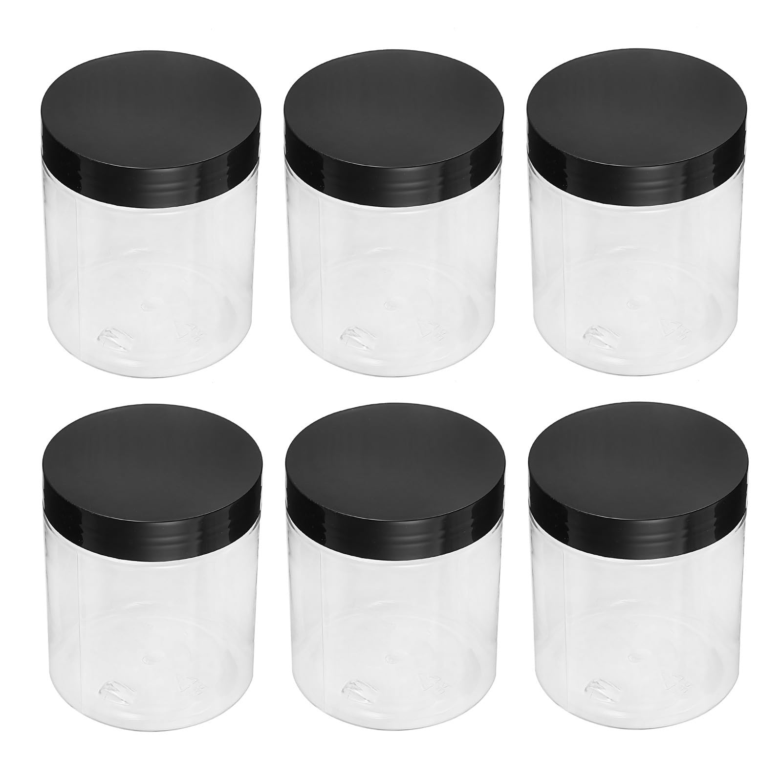 SHINEOFI Lot de 12 Bocaux de Conservation Alimentaire Transparents en Plastique, Hermétiques avec Couvercle, 500 Ml, Boîte de Rangement Étanche Cuisine, Stockage des Aliments et Céréales,