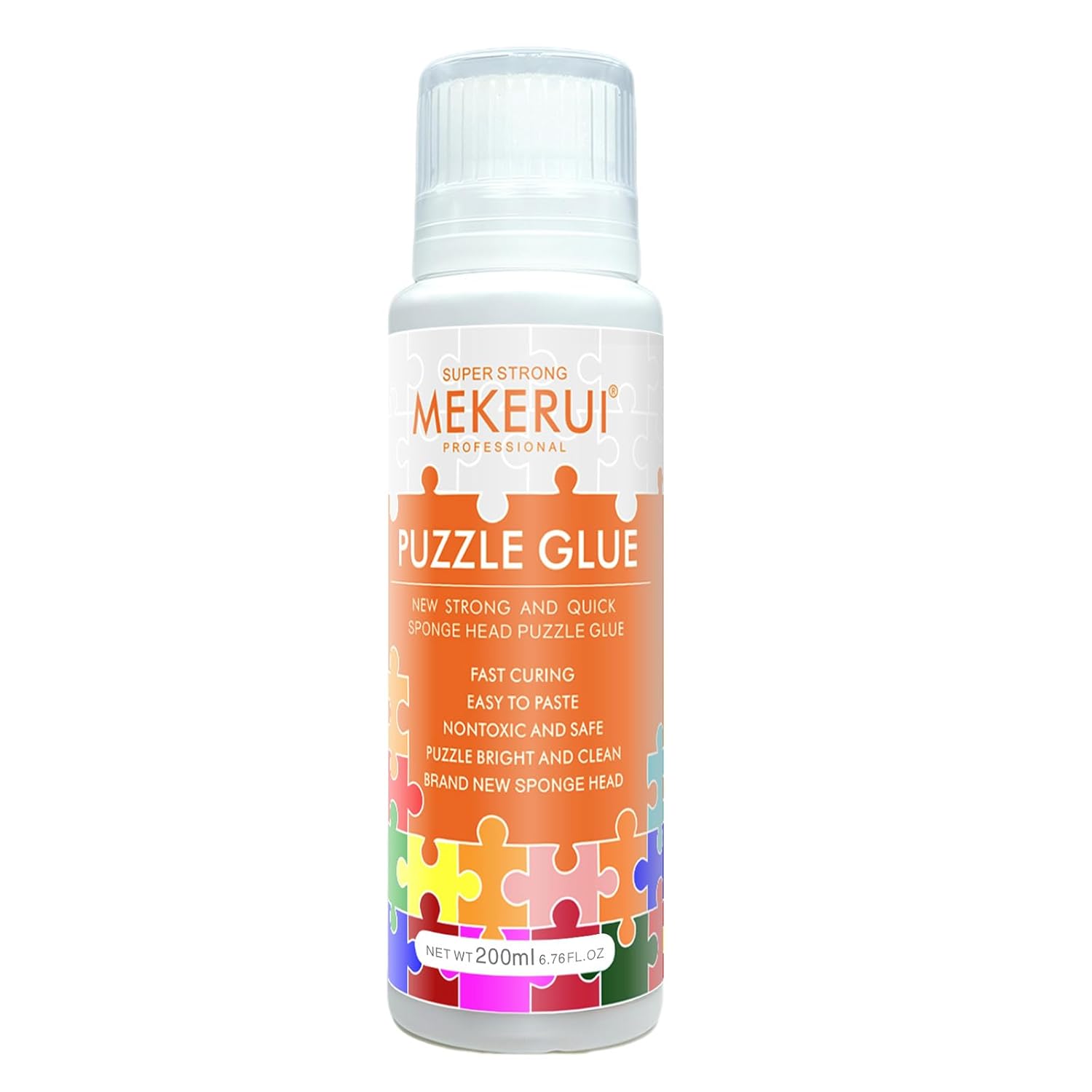 Puzzle Glue with Built-in Sponge Applicator – Clear Jigsaw Puzzle Glue for Preserving, Sealing & Framing Finished Puzzles, Dries Clear, Strong Hold, No Streaks – 120ml