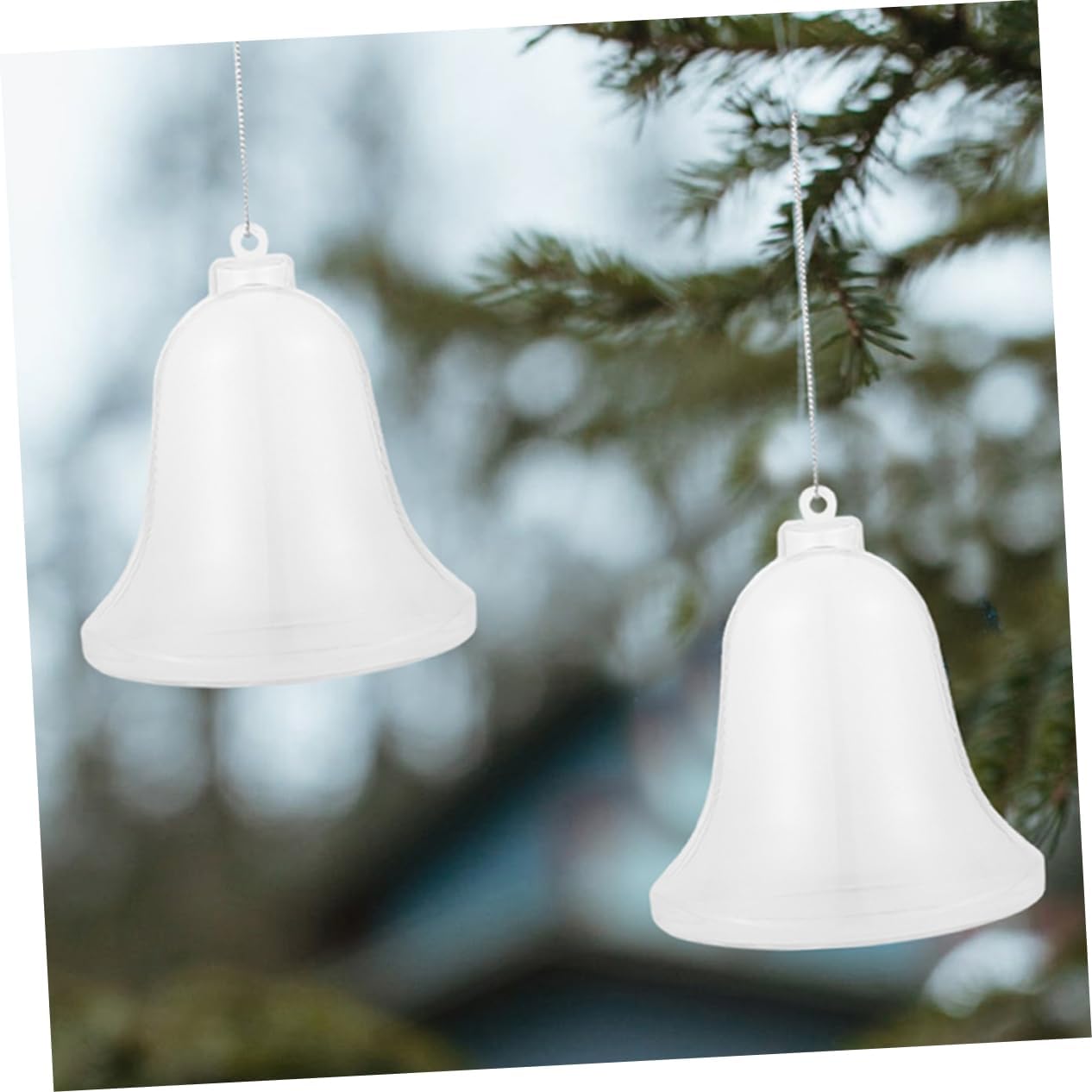 25pcs Clear Fillable Bell Ornaments Transparent Christmas Tree Decorations for Crafts Lightweight Hanging Bells for Holiday Decor for and Miniatures