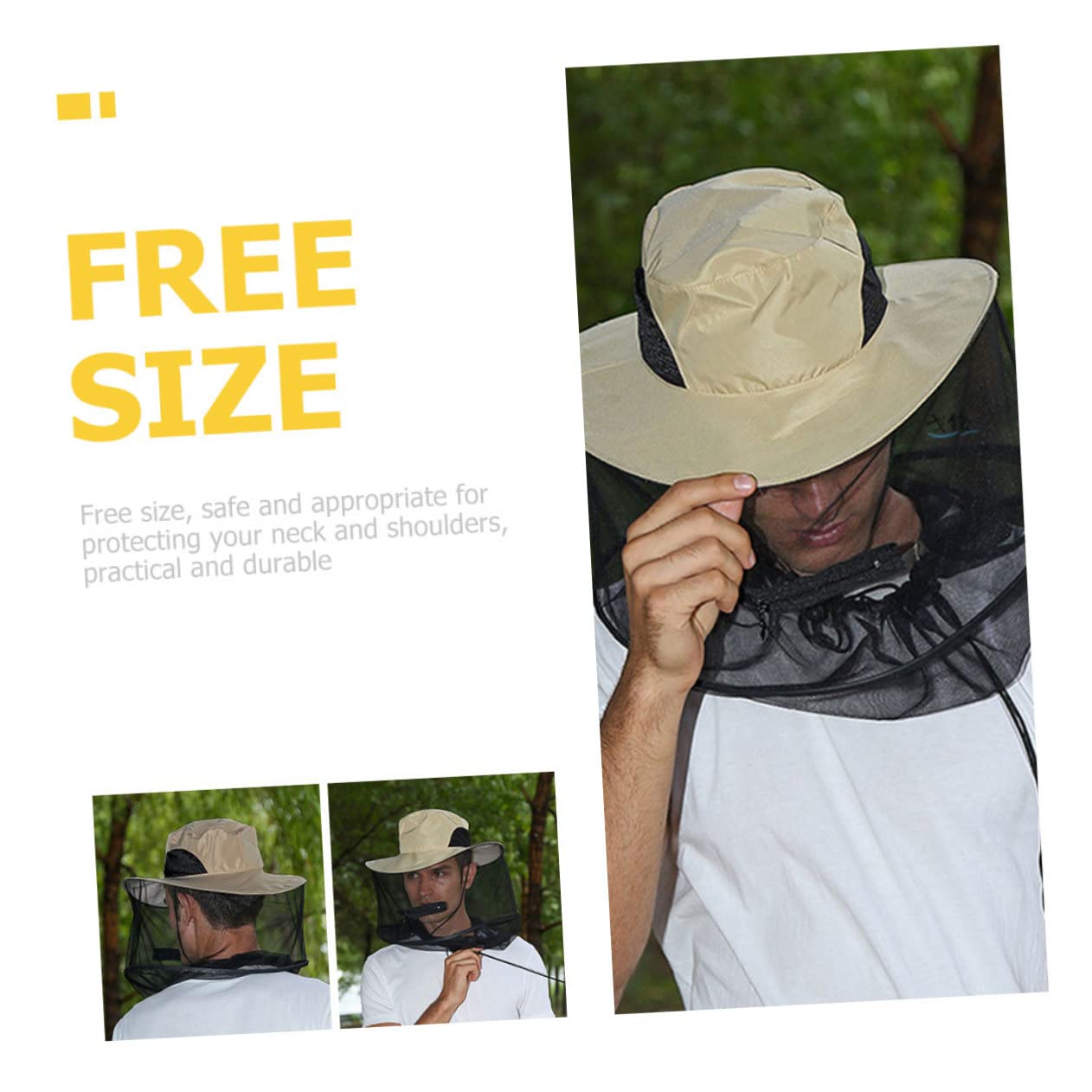SUPVOX Sombrero de Mosquito de Pesca Borde Gorras Sombrero calentado Sombreros Gorro Apicultor Mosquito Net Sombrero de Red de Cabeza Profesional Sombrero de Apicultor Tela de Malla