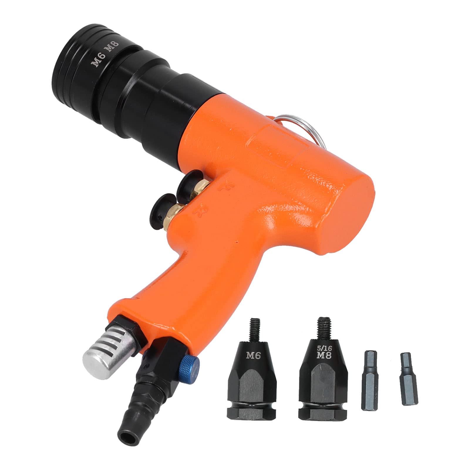 FTVOGUE Pistola Remachadora Neumática Pistola de Tuerca de Extracción de Aire de Acero de Aleación KV 7803E 600 Rpm 0,6 a 0,8 MPA M6 M8 para Decoración, Instalación, Reparación y Usuarios de Fijación