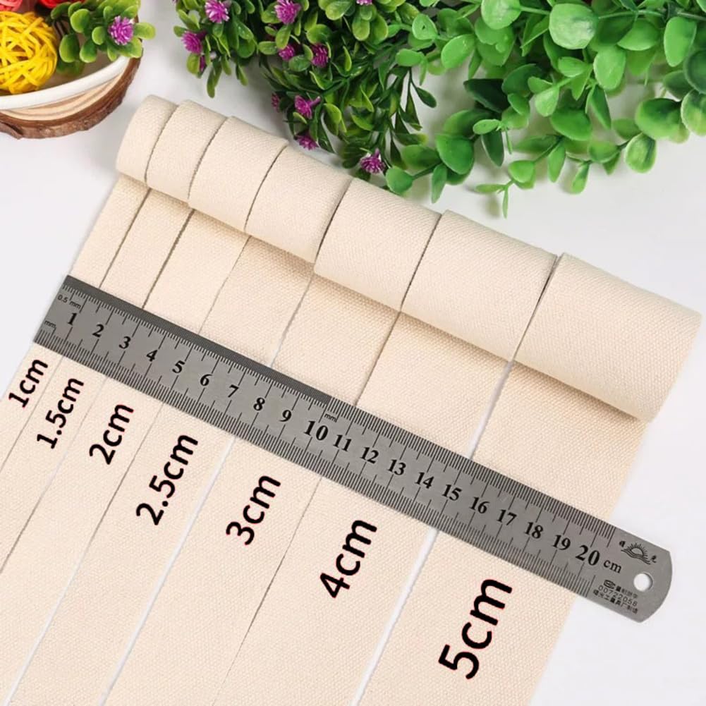 Cinta de algodón de 4 cm x 40 m, cinta de costura, cinta de algodón, cinta de punto, borde, cinta de costuras, cinta decorativa, cinta para proyectos de bricolaje, mochilas