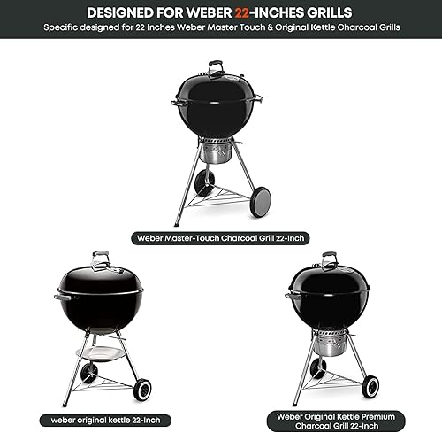 Miniatura 5 de Stanbroil Mesa auxiliar para parrilla Weber Master-Touch de 22 pulgadas y hervidor original y parrillas de carbón de primera calidad