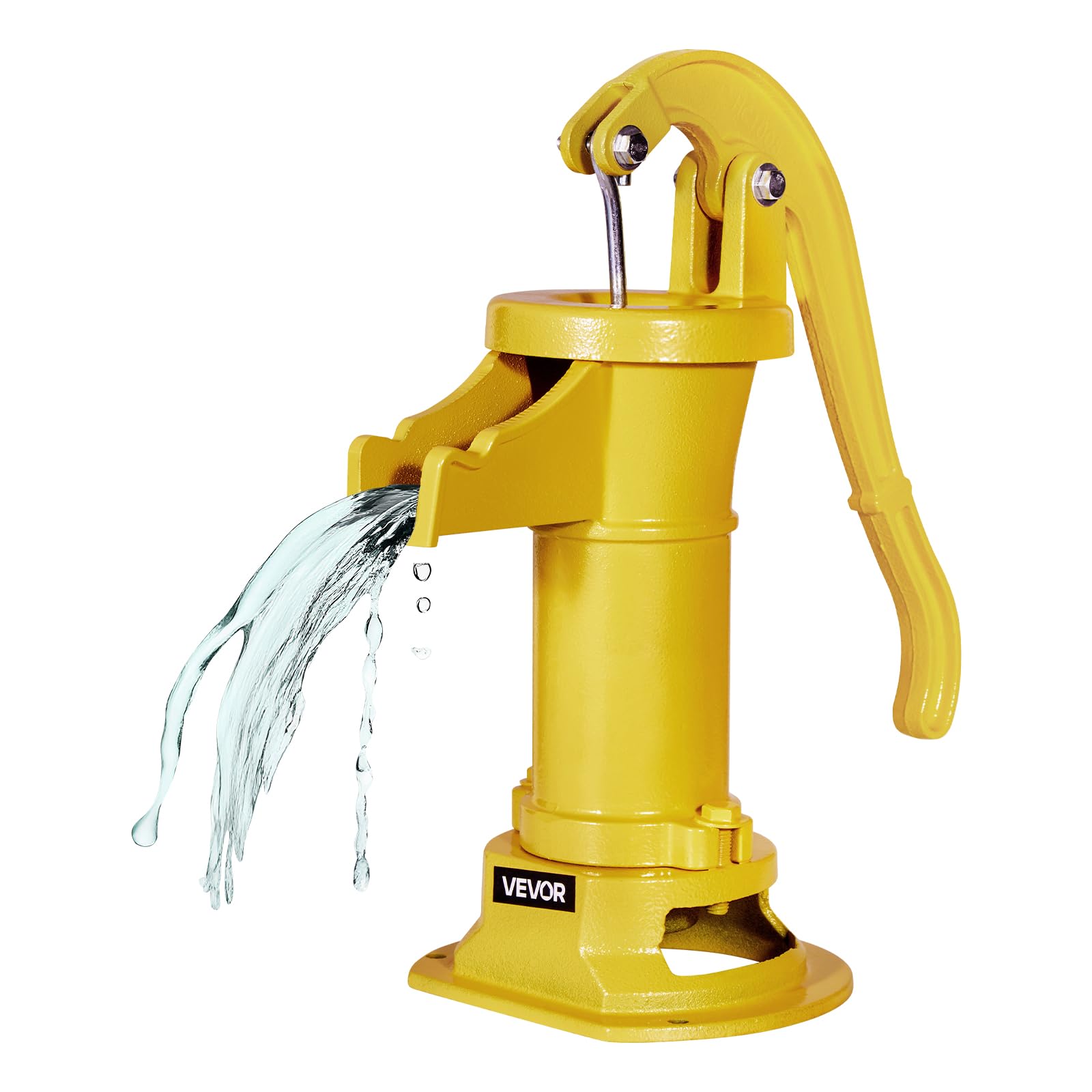 VEVOR Pompa Manuale per Pozzo, Sollevamento Massimo di 7,6 m, Pompa Manuale per Acqua in Ghisa Antica, Attacco NPT, Facile Installazione, Vecchio Stile per Giardino Esterno, Stagno, Giallo