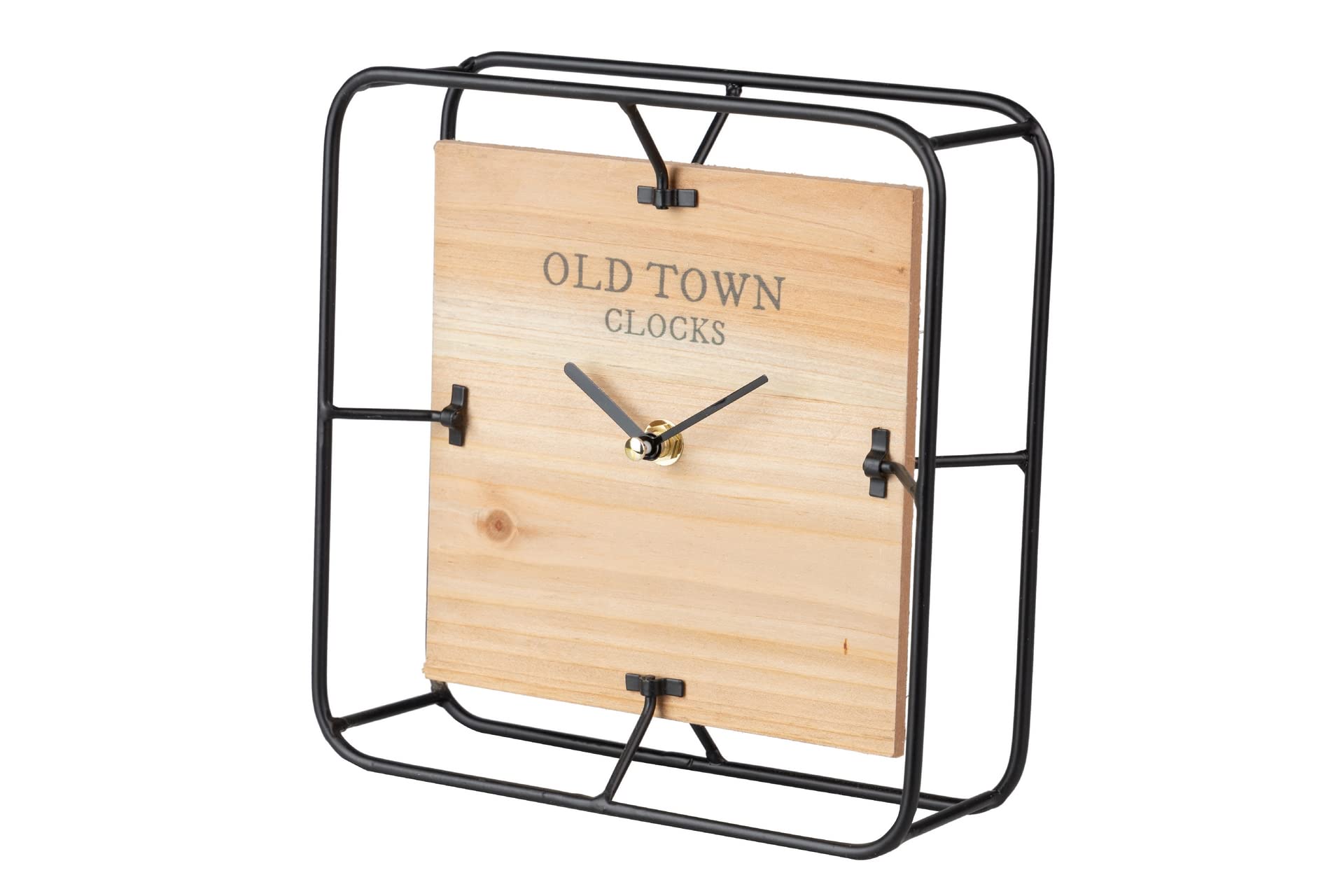 Adda Home Reloj Sobremesa Metal Madera 21,5X6,5X21,5 Cm