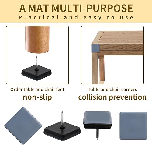 Miniatura 4 de 36 deslizadores de uñas de 1 pulgada (0.984 in), cuadrados de teflón para silla, almohadillas deslizantes para muebles, armarios, sillas, patas,