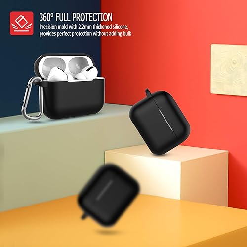 Miniatura 6 de Coffea - Funda para AirPods Pro con llavero, funda protectora de silicona para AirPods 3, funda de carga para AirPods Pro (LED frontal visible)