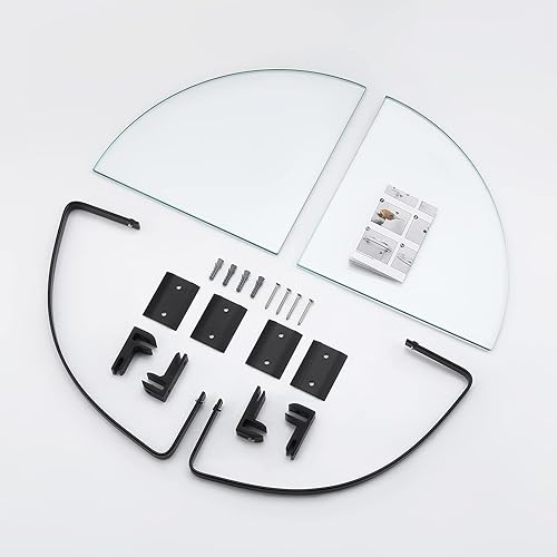 Miniatura 9 de KES Estante de vidrio templado para baño con riel extra de 0.315 in de grosor, paquete de 2 organizadores de almacenamiento triangulares de esquina