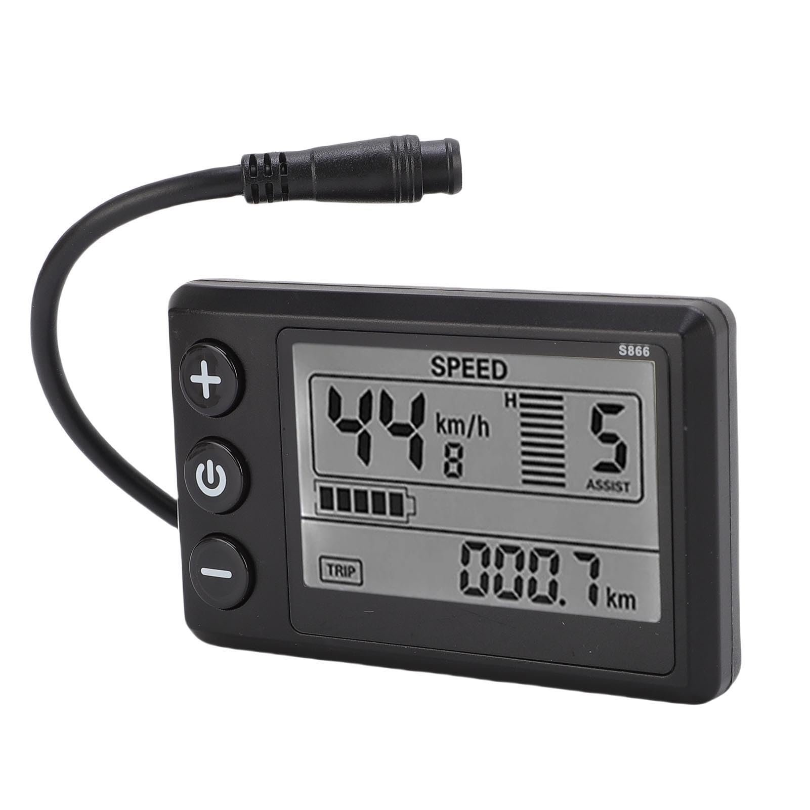 Sxhlseller Display LCD Impermeabile con Connettore a 6 Pin |Pannello S866 per Bici Elettrica e Scooter con Retroilluminazione, Accessorio Ciclismo