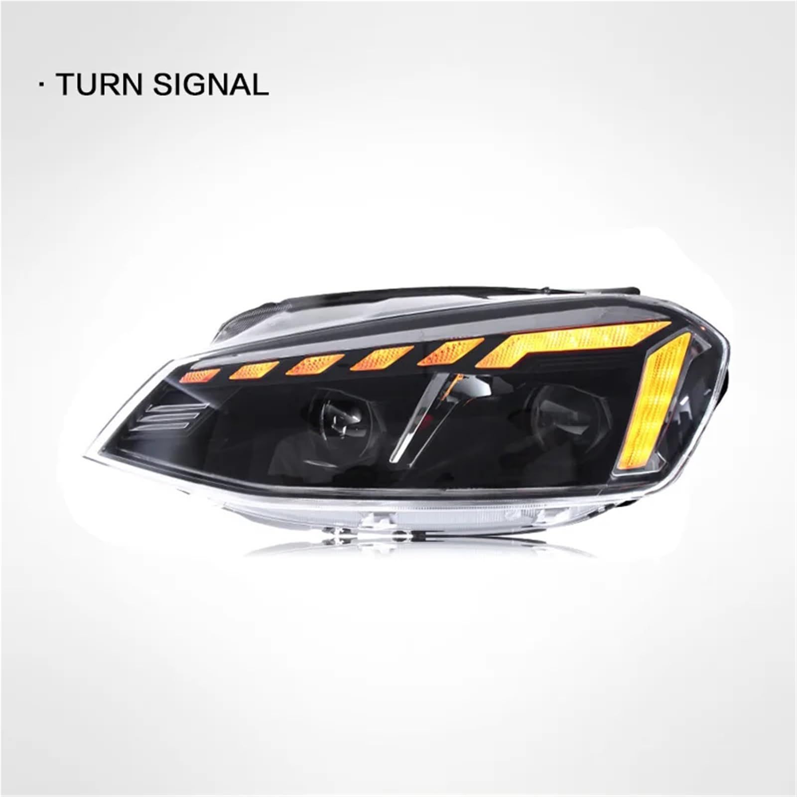 Fari Anteriori per VW Golf 2013-2017 con fendinebbia, luci diurne, luci di Stop e indicatori di direzione. Installazione Semplice (Plug And Play).