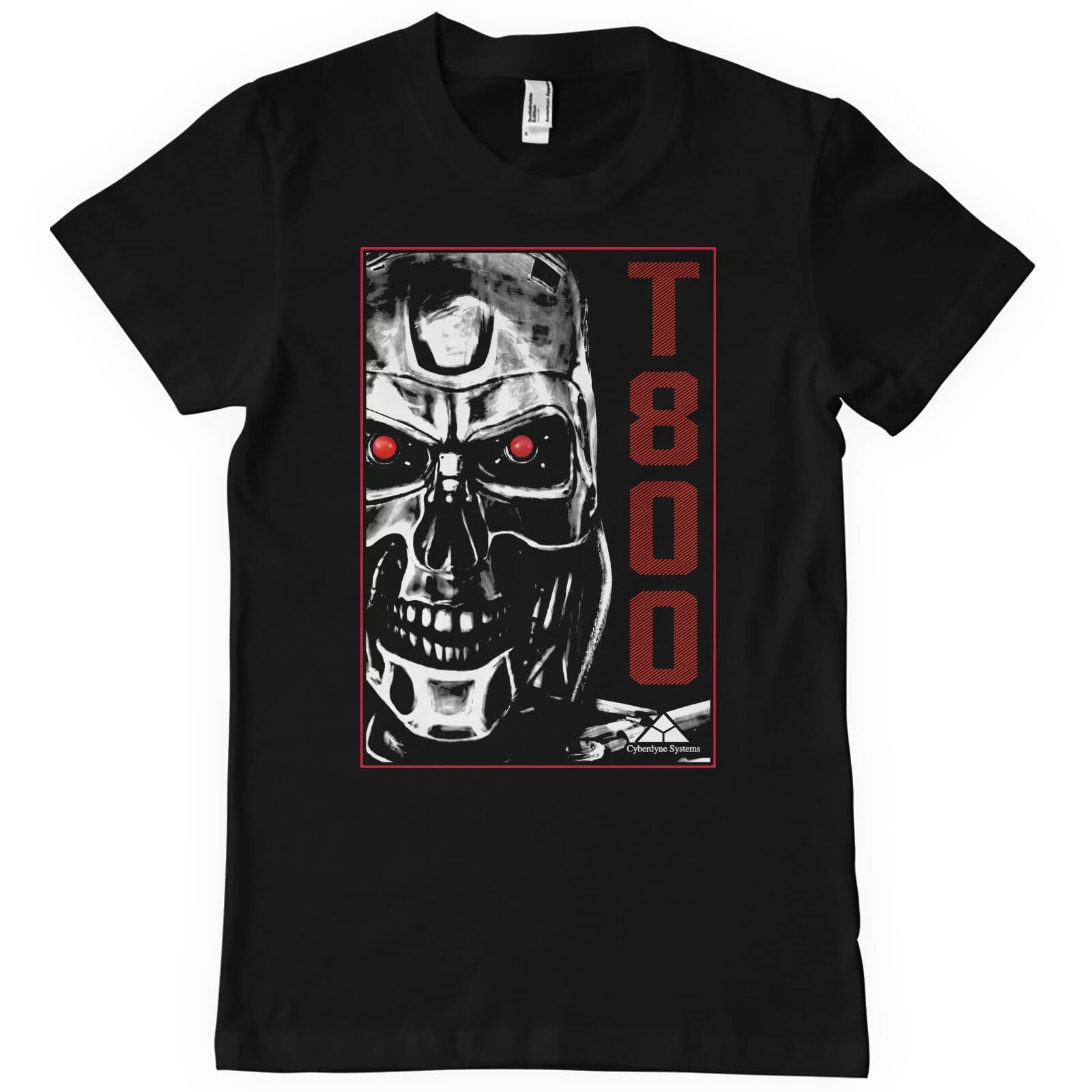 The Terminator Men's Black Officially Licensed T-800 Machine T-Shirt (Black), Medium