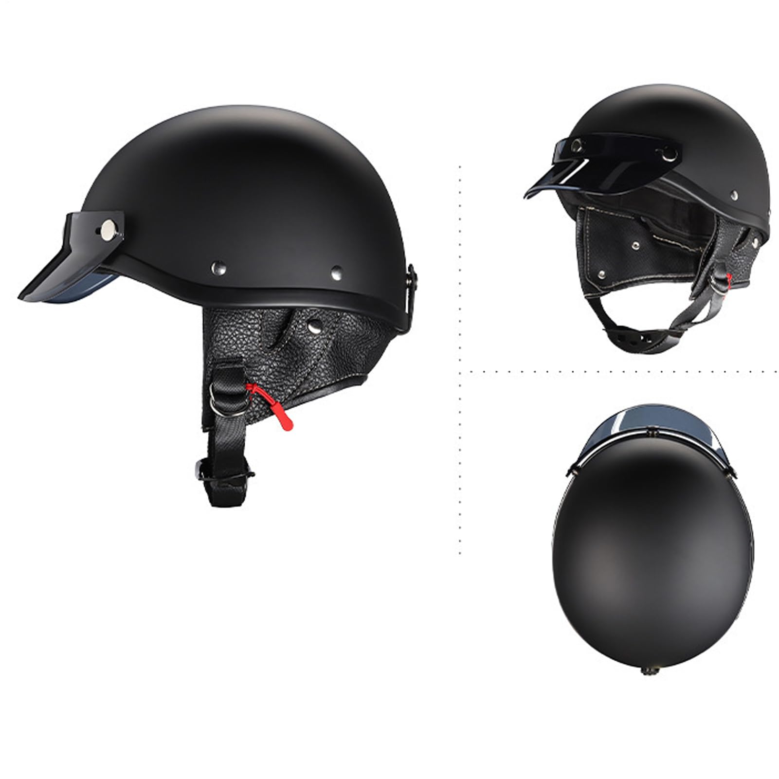 Mezzo casco da moto | Casco da moto per adulti, sistema di ventilazione protezione parasole per pendolarismo skateboard