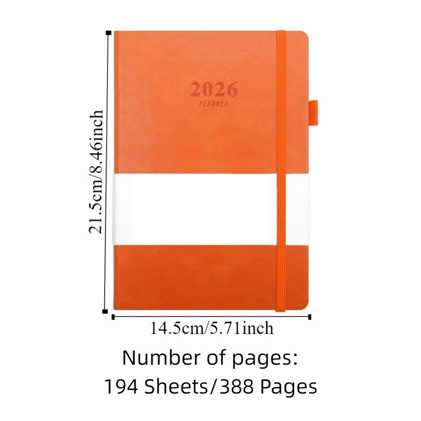 Agenda 2026, blocco note resistente all'usura, agenda A5 da 12 mesi, segnalibro, semplice pianificatore di lavoro d'ufficio(Pink)