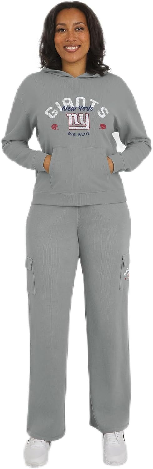 WEAR by Erin Andrews Women's NFL Waffle-Knit Long Sleeve Hooded Shirt & Pants Lounge Set