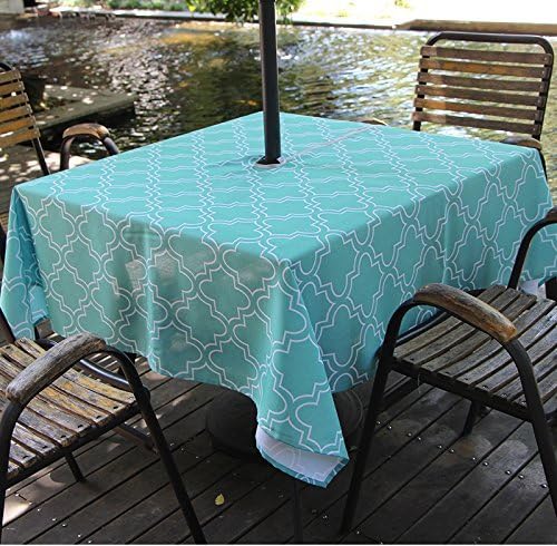 Runde Tischdecke 152cm Mit Schirmloch & Reißverschluss - Wasserdicht Für Garten, Terrasse & Party