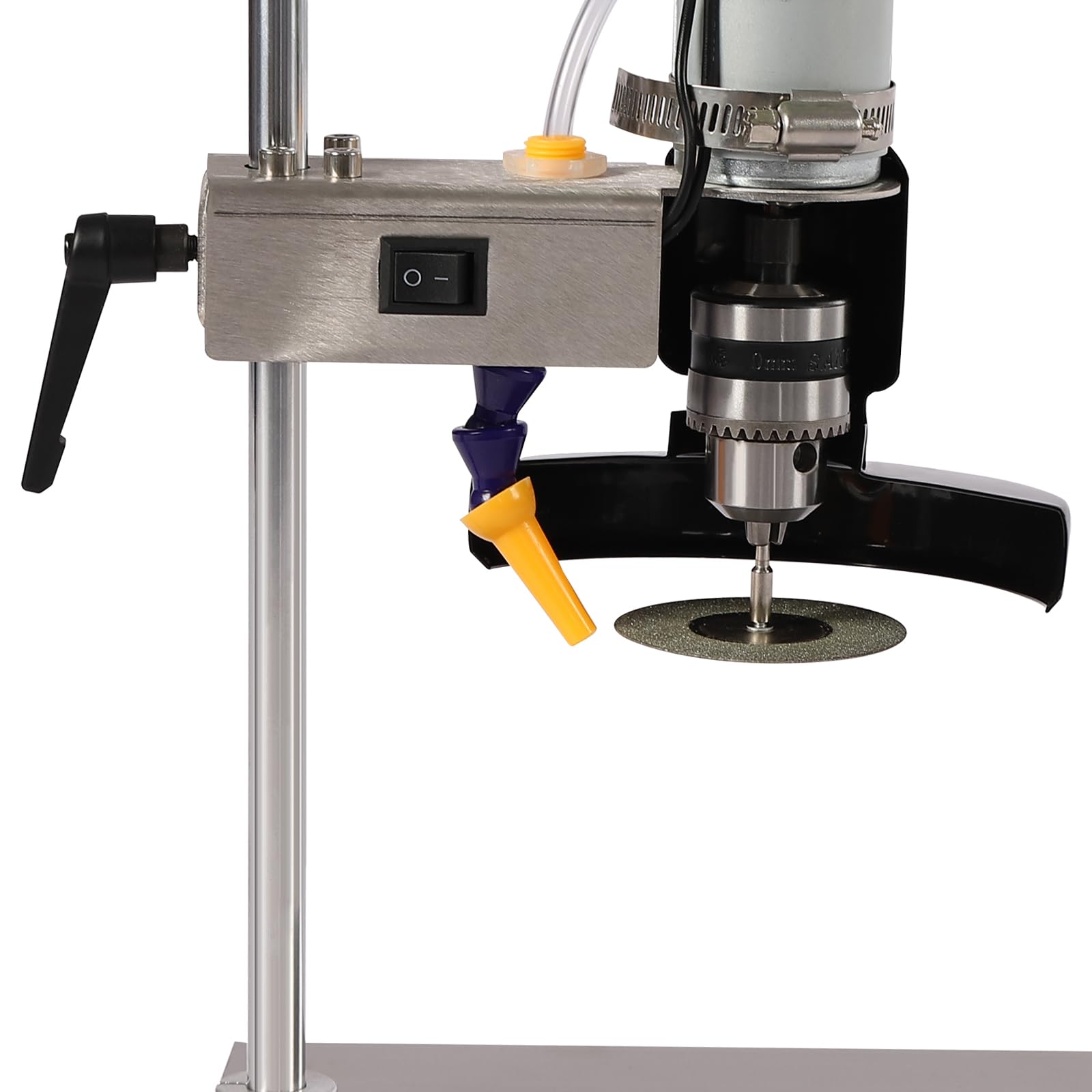 Coupe-verre 24 V pour bouteilles, 150 W, coupe-bouteilles en verre, électrique, 6000 tr/min, avec réglage à sept vitesses, base rectangulaire, 0 à 360 °, rotation libre