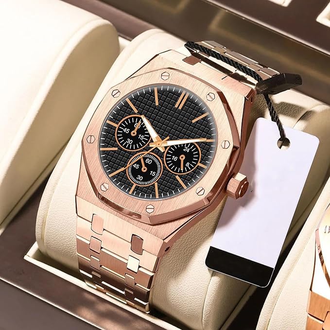 Image of Acnos Premium Brand Square Analog Multi Dial Multi Case Multi Belt Unisex Watch Women Men