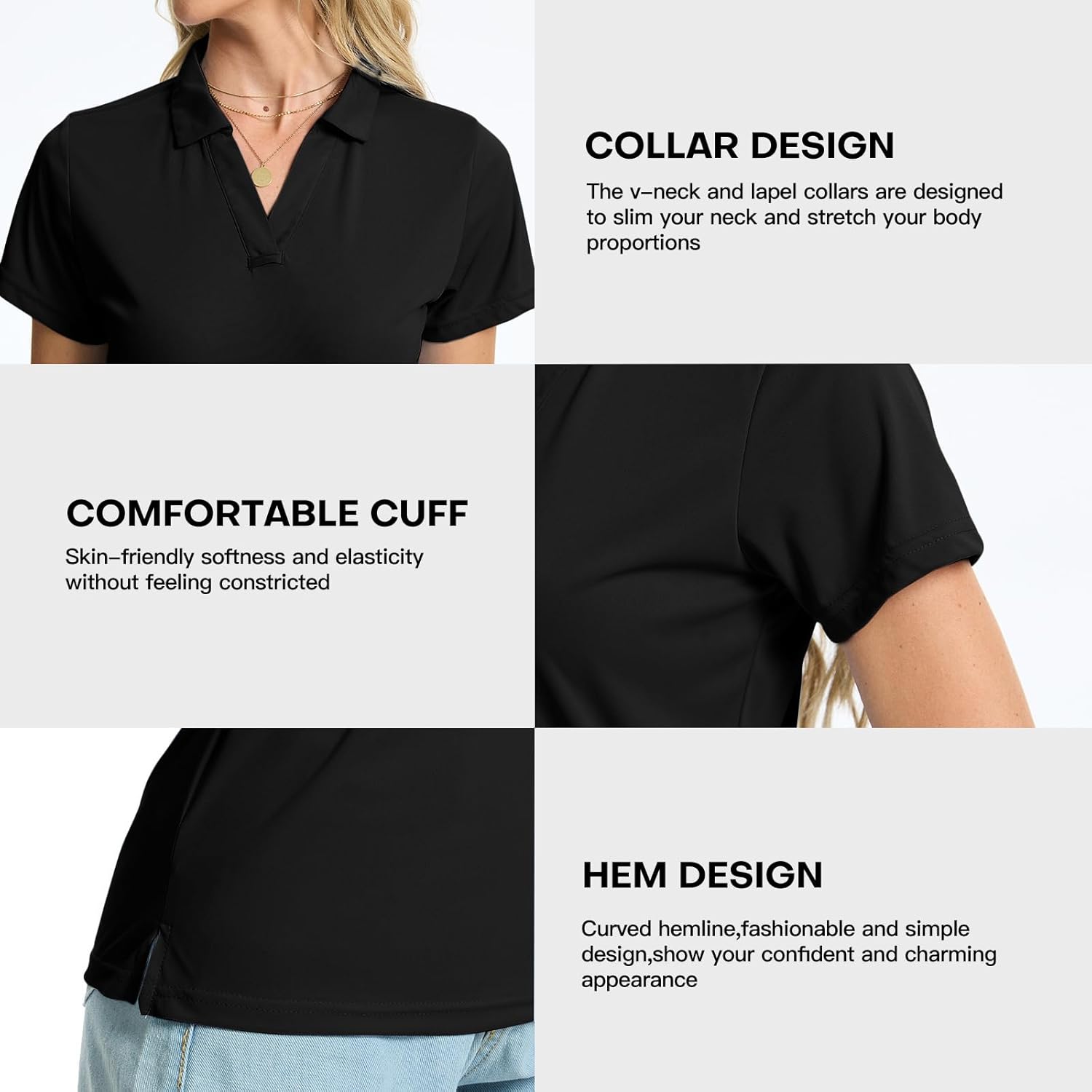 Women's Polo Shirts Short Sleeve Quick Dry UPF 50+ Sun Protection Business Casual Collared Shirt Tennis Golf Shirt Work Tops - Image 4