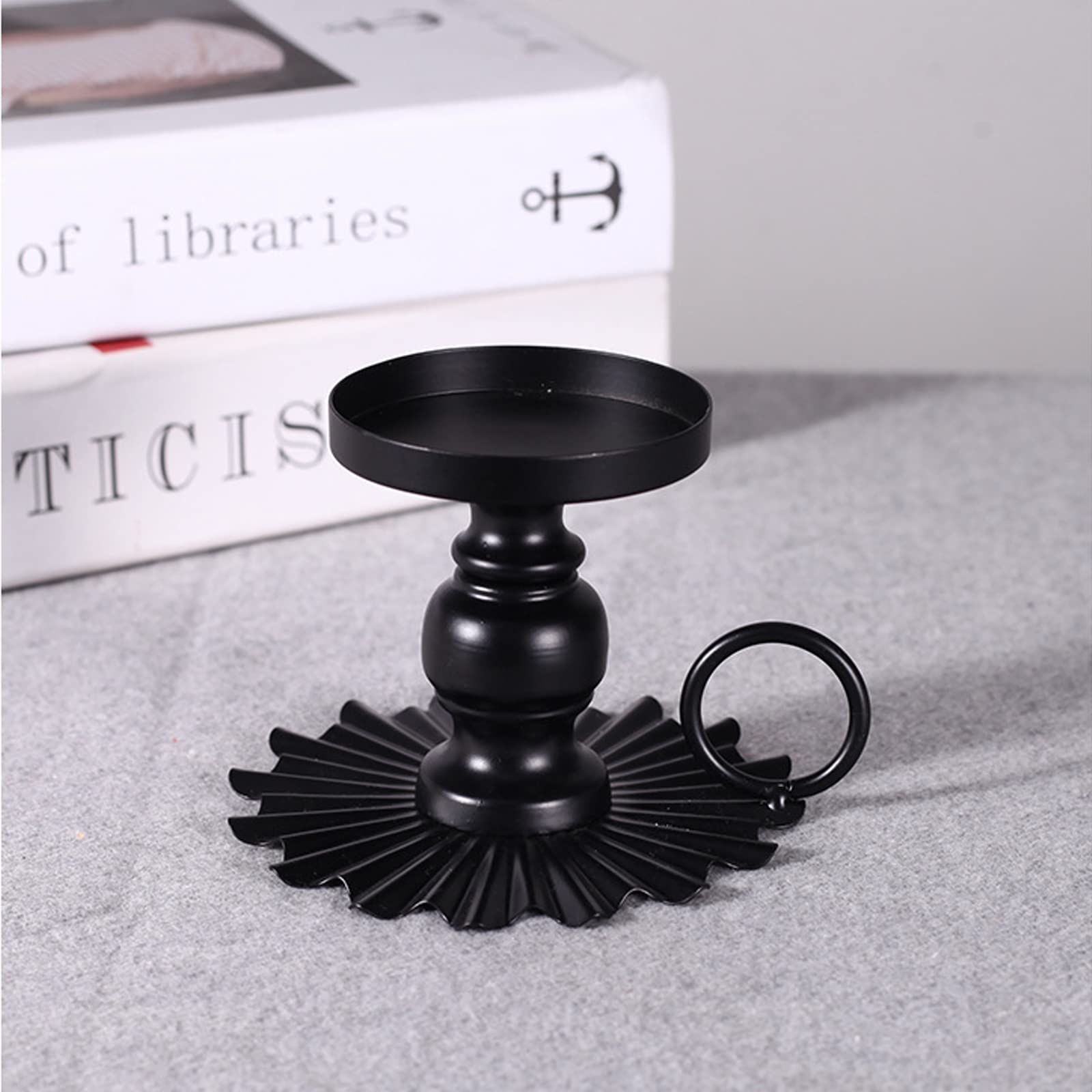 Kerzenständer 4Er Set, Teekerzenhalter Metall Kerzenständer Für Weihnachtsfeier Bauernhaus Hochzeit Esszimmer Tischdekoration,Schwarz