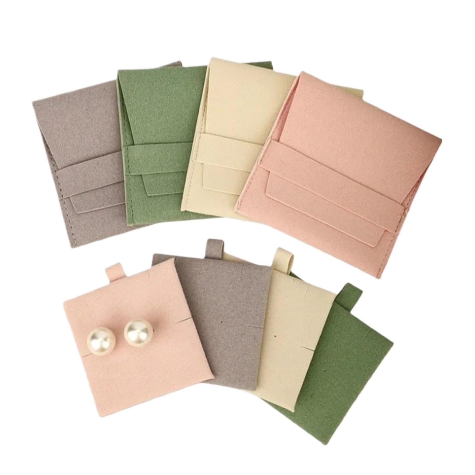 FDzkrtvm Earrings Necklace Display Cards, Earring Cards Velvet Bags 25 Pcs Multicolor Portable For Jewelry Display(Color2)