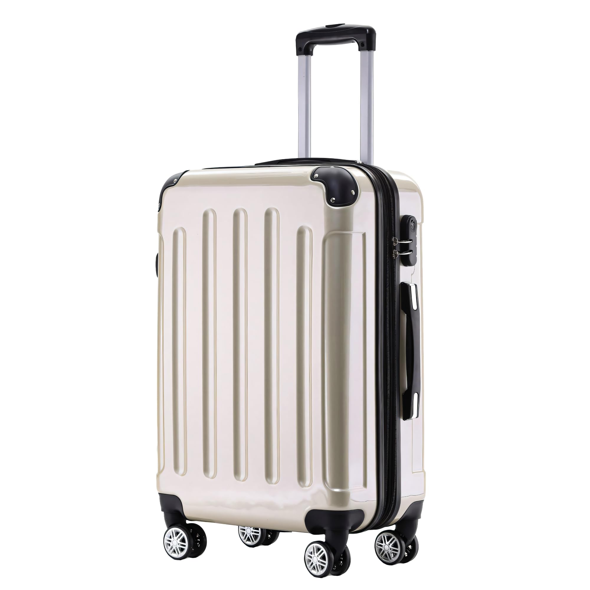 BEIBYE Zwillingsrollen 2048 Hartschale Trolley Koffer Reisekoffer Taschen Gepäck in M-L-XL-Set (Champagner, M)
