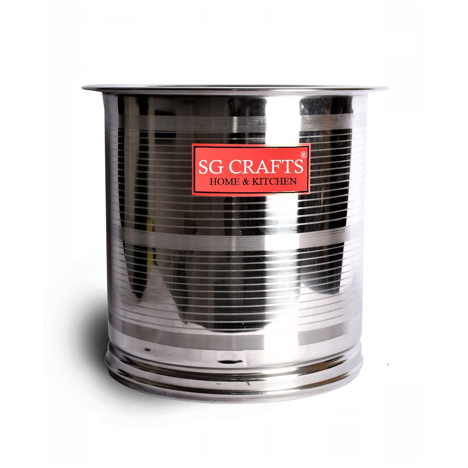 SG CRAFTS™ Stainless Steel Pawali/Drum/Storage Container with Lid For Atta/Water/Rice/Grains etc. (10 Liter)