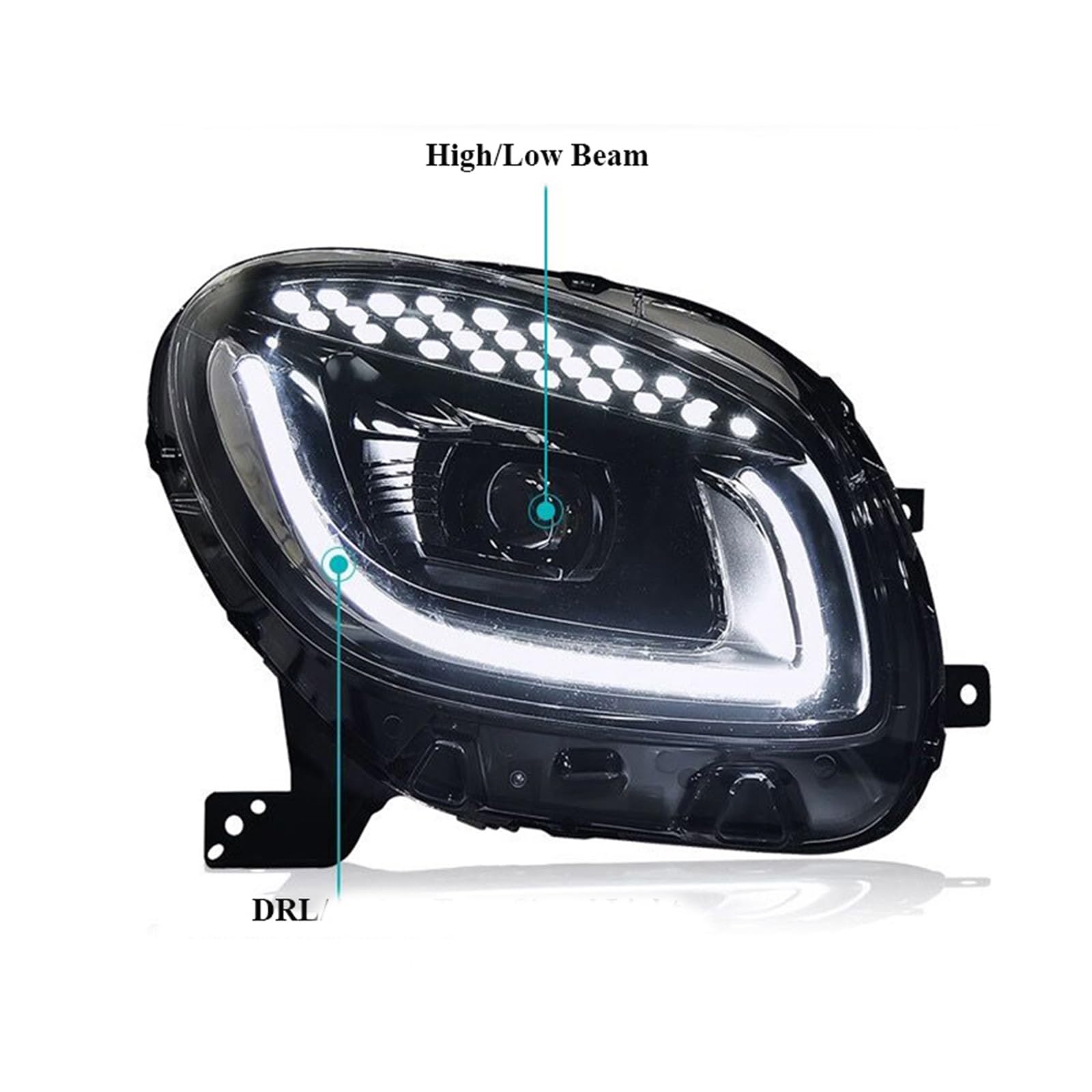 Fari Anteriori Intelligenti con luci diurne per Smart 453 Fortwo Forfour Accessori per Auto
