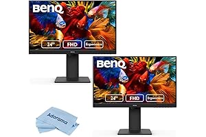 2-Pack GW2480T Computer Monitor 24" FHD 1920x1080p, IPS, Eye-Care Tech, Low Blue...