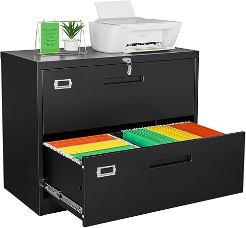 Miniatura 56 de Archivador de 4 cajones con cerradura, archivadores de metal, archivador vertical pequeño archivador de acero con cerradura para oficina en casa