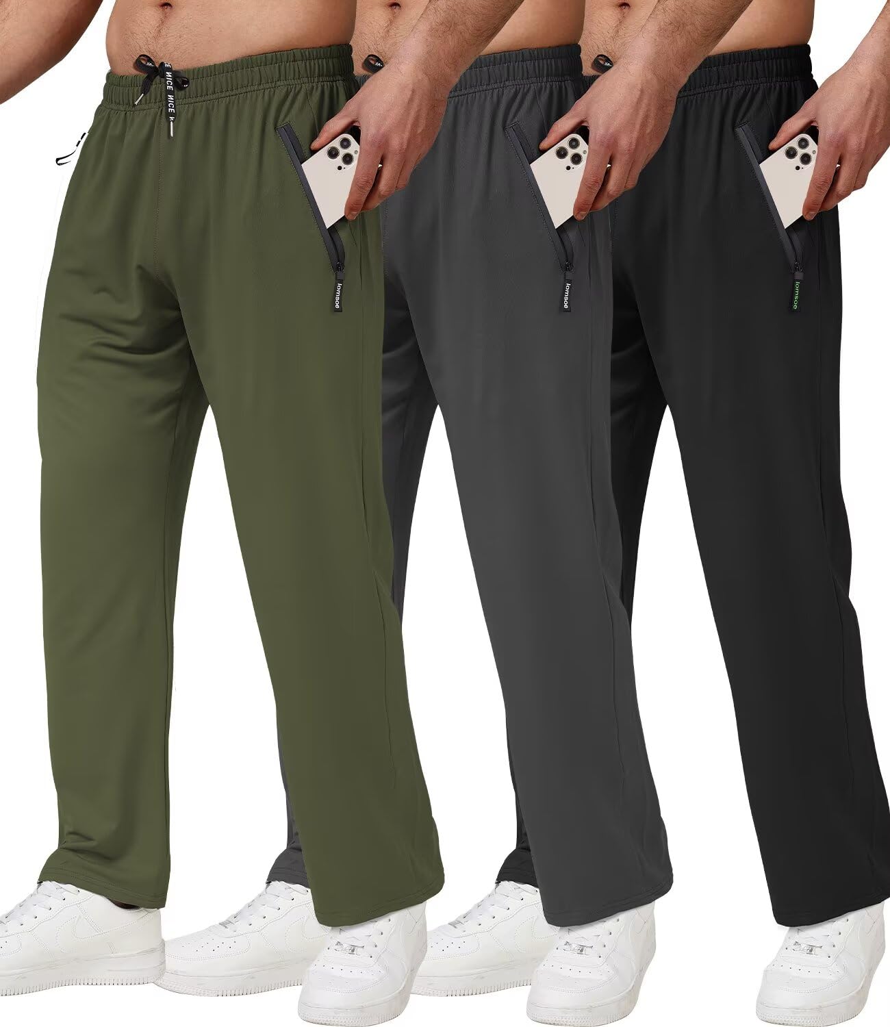Photo 1 of ***MISSING PARTS***
lomsoe 3 Pack Men's Athletic Pants with Zip Pockets, Lightweight Workout Sweat Pants Gifts for Men