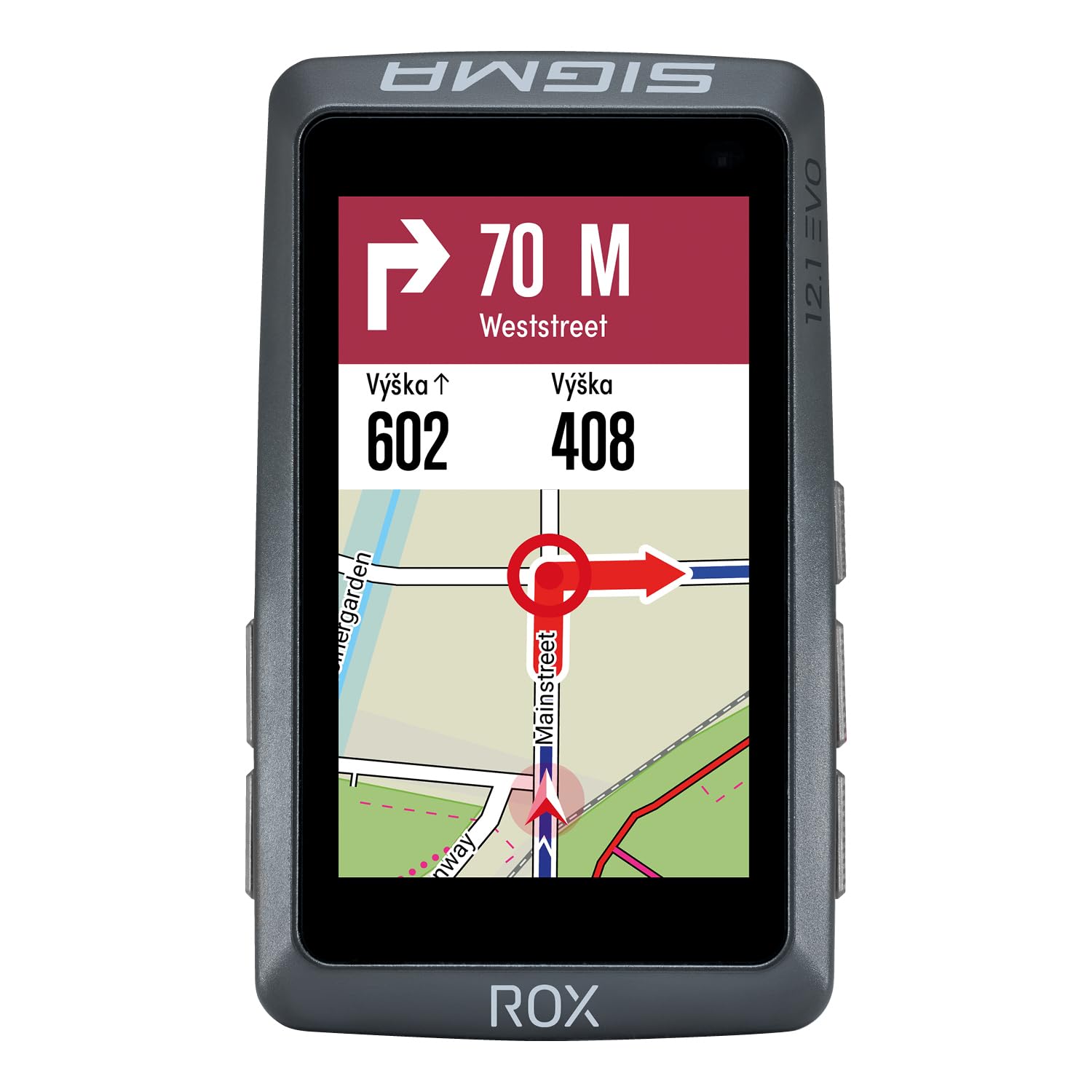 SIGMA Sport ROX 12.1 EVO Fahrradcomputer Kabellos 3" Display Made in Germany Fahrradcomputer GPS mit 150 Funktionen GLONASS & Bluetooth Fahrrad Navi Kompatibel mit Komoot & E-Bike Basic Set