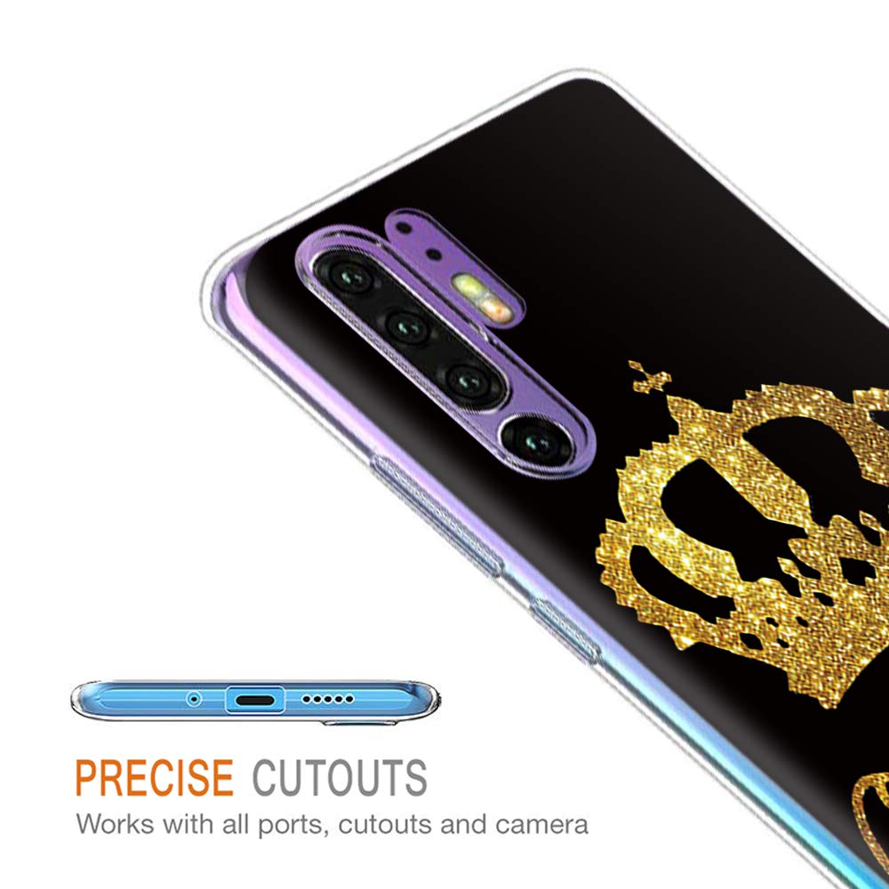 Yoedge Cover Huawei P30 Pro, Sottile Antiurto Custodia Rosa Silicone TPU con Disegni Pattern Ultra Slim 360 Protective Bumper Case per Huawei P30 Pro, Unicorno 1