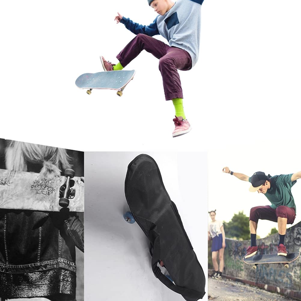 Skateboard Sac Skateboard Sac à Dos Sac à Dos imperméable Sac de Planche à Planche à roulettes avec Bretelles réglables pour Transporter Une Planche à roulettes Longboard, Le Noir